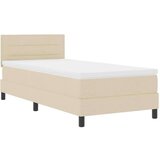  Postelja boxspring z vzmetnico krema 80 x 200 cm blago, (5000023008) | Shoptok.si