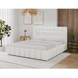 ELTAP Krem tapecirani bračni krevet s prostorom za odlaganje s podnicom 180x200 cm Lamica – | shoptok.hr
