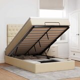  Otomanski okvir kreveta s madraca krem 120x200cm od tkanine | shoptok.hr