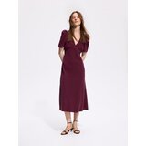 Reserved Midi haljina s mješavinom viskoze - boja kestena | shoptok.hr