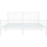  Metalni okvir kreveta uzglavlje i podnožje bijeli 193x203 cm | shoptok.hr
