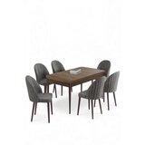 Hanah home Rasklopivi trpezarijski sto i stolice (7 delova) Enya Baroque Grey | Eponuda.com