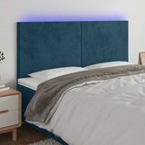  LED uzglavlje tamnoplavo 160x5x118/128 cm baršunasto | shoptok.hr