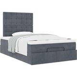 vidaXL Otomanski posteljni okvir z vzmetnicami siv 120x190cm žamet | Shoptok.si