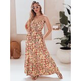 DStreet Sukienka maxi FLORALUSH w kwiaty żółto-czerwone | Shoptok.si