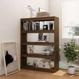 vidaXL knjižna omara za razdelitev prostora med. rjava 100x30x135,5 cm | Shoptok.si