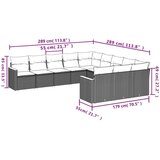 11-dijelni set vrtnih sofa od poliratana s jastucima crni | shoptok.hr