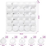  Set božićnih kuglica 50 kom. Bijela 8 cm Polistiren | shoptok.hr
