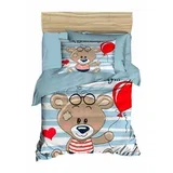 PH15 BrownRedBlue Baby Quilt Cover Set