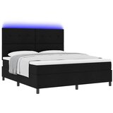  s opruga kutije s LED trakama Crna 180 x 200 cm tkanina | shoptok.hr