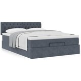vidaXL Otomanski posteljni okvir z vzmetnico siv 140x190 cm žamet Cene