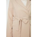 Trendyol Beige Belted Pocket Detailed Blazer Woven Jacket | Eponuda.ba