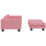 Dječja fotelja s tabureom ružičasta 100 x 50 x 30 cm baršunasta | Eponuda.com