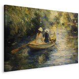  XXL slika - Boat crossing - painting of two women sailing a boat on a river 220x147 | shoptok.hr