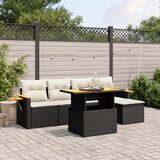 vidaXL 6-dijelni set vrtnih sofa s jastucima crni od poliratana | shoptok.hr