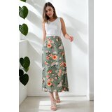 Dewberry 16652 Womens Midi Woven Skirt-NEFTİ | Shoptok.si