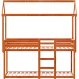  Krevet na kat s krovom voštano smeđi 90x190 cm masivna borovina | shoptok.hr