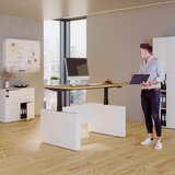 MID.YOU PISALNA MIZA kovina, leseni material črna, bela, medeni hrast | Shoptok.si