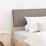 vidaXL Tapecirano vzglavje Taupe 100 cm Masivno borovo les | Shoptok.si