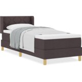  Krevet s opruga kutije Tamno smeđa i bijela 80 x 200 cm tkanina | shoptok.hr