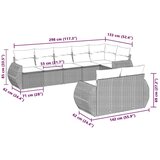 vidaXL 8-dijelni set vrtnih sofa od poliratana s jastucima svjetlosivi | shoptok.hr