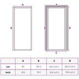  Unutarnja vrata 83 x 201,5 cm crna od mat stakla i aluminija | shoptok.hr
