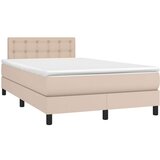  Box spring postelja z vzmetnico kapučino 120x200cm umetno usnje, (20724429) | Shoptok.si
