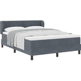 vidaXL Žimnica z box springom, temno siva, 160x200 cm, žamet | Shoptok.si