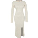 Trendyol Stone Crop Skirt Knitwear Top-Upper Set Cene