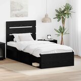  Krevetna konstrukcija Crna 100 x 200 cm Čvrsto borovo drvo | shoptok.hr