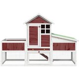  Kavez za zečeve boja kave 170 x 63 x 113 cm od masivne borovine | shoptok.hr