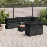  9-dijelni set vrtnih sofa s jastucima crni od poliratana Crna 62 x 62 x 69 cm | Shoptok.si