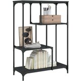 Police za knjige crne 81x36x115 cm konstruirano drvo i čelik | shoptok.hr