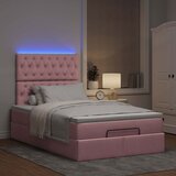 vidaXL Otomanski posteljni okvir z vzmetnicami roza 120x200cm žamet, (21607669) | Shoptok.si