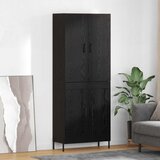 vidaXL Highboard Zidne Crni hrast 69,5 x 34 x 180 cm Konstruirano drvo | shoptok.hr