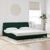  Okvir kreveta s LED-om bez madraca tamnozeleni 200x200 cm baršunasti | shoptok.hr