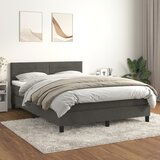 Maison Chic Box spring postelja - Vzmetna postelja z vzmetnico temno siva 140x200 cm žamet SL21429, (21892578) | Shoptok.si