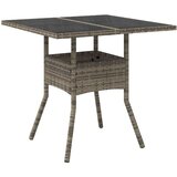 vidaXL Vrtni stol sa staklenom pločom sivi 80x80x75 cm od poliratana | shoptok.hr