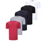 Dewberry QUINTUPLE SET T8568 V-NECK MENS T-SHIRT-BLACK-WHITE-NAVY BLUE-GREY-BURGUNDY cene