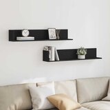  Zidne police 2 kom crne 100x16,5x16,5 cm konstruirano drvo | Eponuda.com