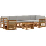  Set vanjskih sofa 8 kom. Prirodna i svjetlosiva | shoptok.hr