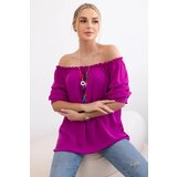Kesi Spanish blouse with decorative sleeves dark purple Cene