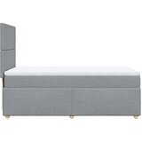 vidaXL Box spring postelja z vzmetnico svetlo siva 90x200 cm blago | Shoptok.si