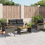  4-dijelni set vrtnih sofa od poliratana s jastucima sivi | shoptok.hr