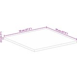 Stolna ploča 70x70x2,5 cm četvrtasta masivno obnovljeno drvo | shoptok.hr