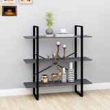 Ormarić za knjige s 3 razine sivi 100 x 30 x 105 cm od borovine | shoptok.hr