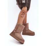 Boto PS1 Women's Fur-Lined Insulated Snow Boots Dark Beige Abrams | ePonuda.com