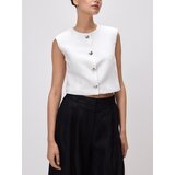 Reserved Prsluk s dodatkom lana - krem | shoptok.hr