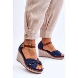 Boto Women's Wedge Sandals navy blue Daphne | Shoptok.si