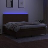 box spring s madracem LED tamnosmeđi 200x200 cm tkanina | shoptok.hr
